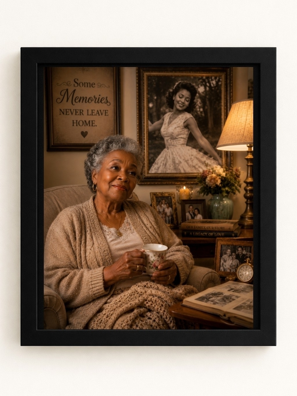 A.I. Art Print 8x10 Frame “Some Memories Never Leave Home”